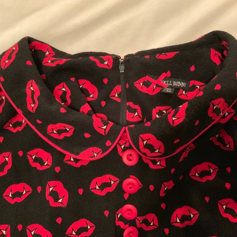 Hell Bunny Kiss Fangs Lips Rockabilly Pinup!